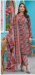 3 Piece Printed Lawn Suit with Dupatta for Women 1032