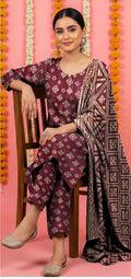 3 Piece Printed Lawn Suit with Dupatta for Women 1033