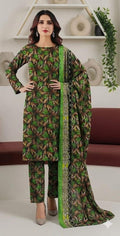 3 Piece Printed Lawn Suit with Dupatta for Women 1023
