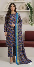 3 Piece Printed Lawn Suit with Dupatta for Women 1024