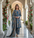 3 Piece Printed Lawn Suit with Dupatta for Women 1010